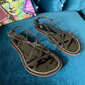 Dark brown flat sandals
